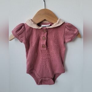 Nicole Miller Mauve Ribbed Bodysuit